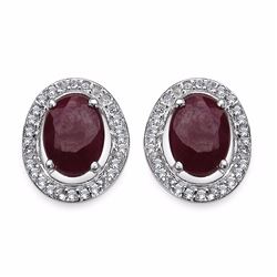 Sterling Silver Ruby Earrings