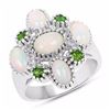 Image 1 : Sterling Silver Ethiopian Opal and Chrome-Diopside Ring