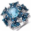 Image 1 : Sterling Silver Blue Topaz Ring