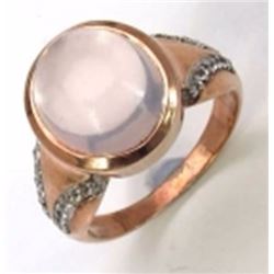 Sterling Silver Cabochon Rose Quartz Ring