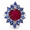 Image 3 : Sterling Silver Ruby and Tanzanite Ring