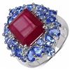 Image 1 : Sterling Silver Ruby and Tanzanite Ring