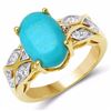 Image 1 : Sterling Silver Turquoise Cabochon Ring