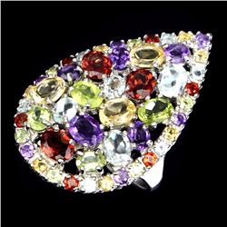 Natural Multi Gemstone 35 Cts Ring