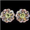 Image 1 : Natural Fancy Sapphire & Lemon Quartz EarRing