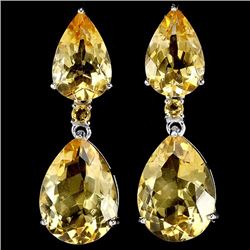 NATURAL  ORANGISH YELLOW CITRINE Earrings