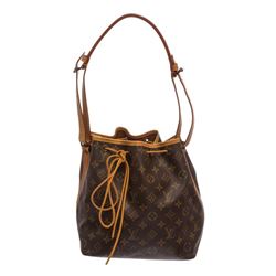 Louis Vuitton Monogram Canavs Leather Noe PM Drawstring Shoulder Bag