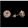 Image 2 : 14KT Rose Gold 1.54ctw Morganite and Diamond Earrings