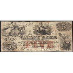 1855 $5 The Valley Bank of Maryland Obsolete Note