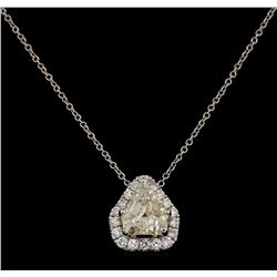 14KT White Gold 1.74ctw Diamond Pendant with Chain