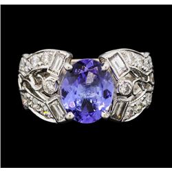 18KT White Gold 2.45ct Tanzanite and Diamond Ring