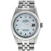 Image 7 : Mens Rolex 36mm Stainless Steel MOP Sapphire String Diamond Datejust Wristwatch