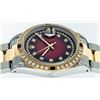 Image 2 : Rolex Mens 18KT Two Tone 1.00ctw Ruby and Diamond DateJust Wristwatch