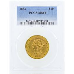 1882 $10 Liberty Head Eagle Gold Coin PCGS MS62