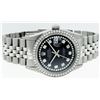 Image 3 : Mens Rolex Stainless Steel Black String Diamond Datejust Wristwatch