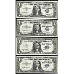 Lot of (4) Consecutive 1957 $1 Silver Certificate Notes Uncirculated