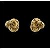 Image 1 : 14KT Yellow Gold Diamond Cut Interlocking Circle Earrings