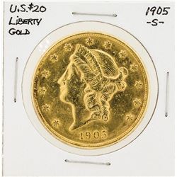 1905-S $20 Liberty Head Double Eagle Gold Coin