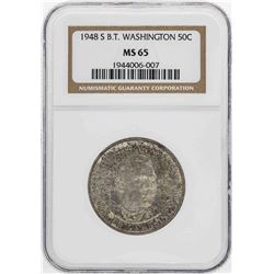 1948-S Booker T. Washington Memorial Half Dollar Coin NGC MS65