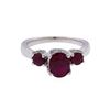 Image 2 : Platinum 0.75ctw Ruby and Diamond Ring