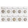 Image 1 : Lot of (10) Assorted $1 Morgan Silver Dollar Coins NGC MS63 & MS64