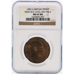 1902 Great Britain High Sea Level Penny NGC MS63RB