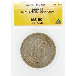 1960 South Africa 5 Shilling Coin ANACS MS60 Details