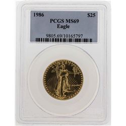 1986 $25 American Gold Eagle Coin PCGS MS69