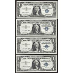 Lot of (4) Consecutive 1957 $1 Silver Certificate Notes Uncirculated