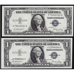 Lot of (2) 1935E $1 Silver Certificate Notes Uncirculated