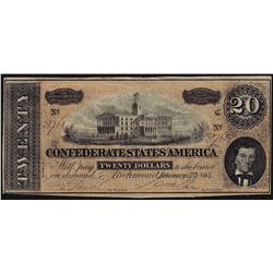 1864 $20 Confederate States of America Note