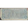 Image 2 : 1864 $5 Confederate States of America Note