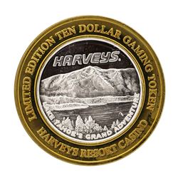 .999 Silver Harveys Lake Tahoe, Nevada $10 Casino Limited Edition Gaming Token