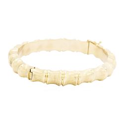 14KT Yellow Gold Bamboo Motif Bangle Bracelet