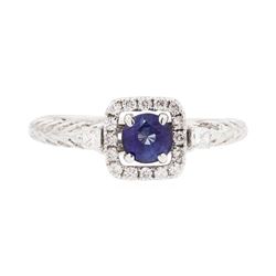 14KT White Gold Lady's 0.64ct Sapphire and Diamond Ring