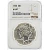 Image 1 : 1935 $1 Peace Silver Dollar Coin NGC MS63