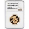 Image 1 : 1987 Great Britain 2 Sovereign Gold Coin NGC PF70 Ultra Cameo