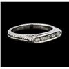 Image 2 : Platinum 0.30ctw Diamond Engraved Scroll Design Ring