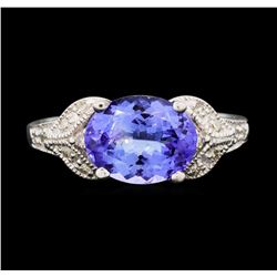 14KT White Gold 2.67ct Tanzanite and Diamond Ring