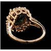 Image 3 : 14KT Rose Gold 4.09ct Green Tourmaline and Diamond Ring