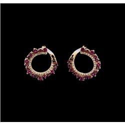 14KT Rose Gold 1.00ctw Ruby and Diamond Earrings