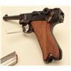 Image 4 : DWM Luger semi-auto pistol, 9mm caliber, Serial #1695F. The pistol