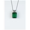 Image 1 : Elegant pendant featuring a 7.44 carat fern Green Emerald and