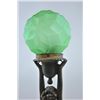 Image 4 : Art-Deco Lamp of Nude with green art glass globe. Vintage