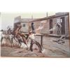 Image 1 : Gunfight in the Street original oil painting signed lower right L. Patten. Approx.