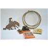 Image 2 : Western Theme lot, Door knocker, metal plaque of Roper, Whip
