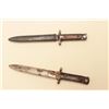 Image 3 : Lot of 2 Italian bayonets with metal sheaths; worn fair