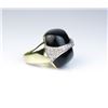 Image 2 : Incredible Italian design ring featuring a fine black Jade and