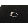 Image 2 : Flower design opal and emerald ring in 14k white gold.
