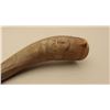 Image 3 : Large vintage hunting horn with relief carving and display stand;